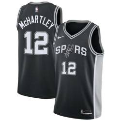 Black Maurice McHartley Twill Basketball Jersey -Spurs #12 McHartley Twill Jerseys, FREE SHIPPING