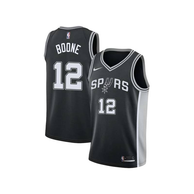 Black Ron Boone Twill Basketball Jersey -Spurs #12 Boone Twill Jerseys, FREE SHIPPING