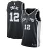 Black Ron Boone Twill Basketball Jersey -Spurs #12 Boone Twill Jerseys, FREE SHIPPING