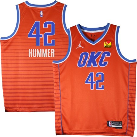 Thunder #42 John Hummer Orange Jersey with Love's sponsor patch