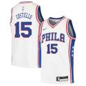 Larry Costello Twill Basketball Jersey -76ers #15 Costello Twill Jerseys, FREE SHIPPING