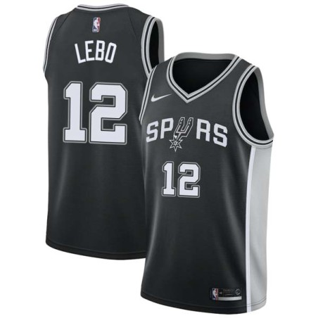 Black Jeff Lebo Twill Basketball Jersey -Spurs #12 Lebo Twill Jerseys, FREE SHIPPING