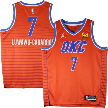 Thunder #7 Timothé Luwawu-Cabarrot Orange Jersey with Love's sponsor patch