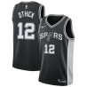 Black Matt Othick Twill Basketball Jersey -Spurs #12 Othick Twill Jerseys, FREE SHIPPING