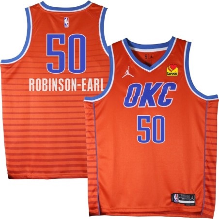 Thunder #50 Jeremiah Robinson-Earl Orange Jersey with Love's sponsor patch