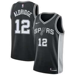 Black LaMarcus Aldridge Twill Basketball Jersey -Spurs #12 Aldridge Twill Jerseys, FREE SHIPPING