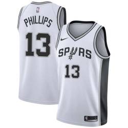 White Gene Phillips Twill Basketball Jersey -Spurs #13 Phillips Twill Jerseys, FREE SHIPPING