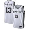 White Gene Phillips Twill Basketball Jersey -Spurs #13 Phillips Twill Jerseys, FREE SHIPPING