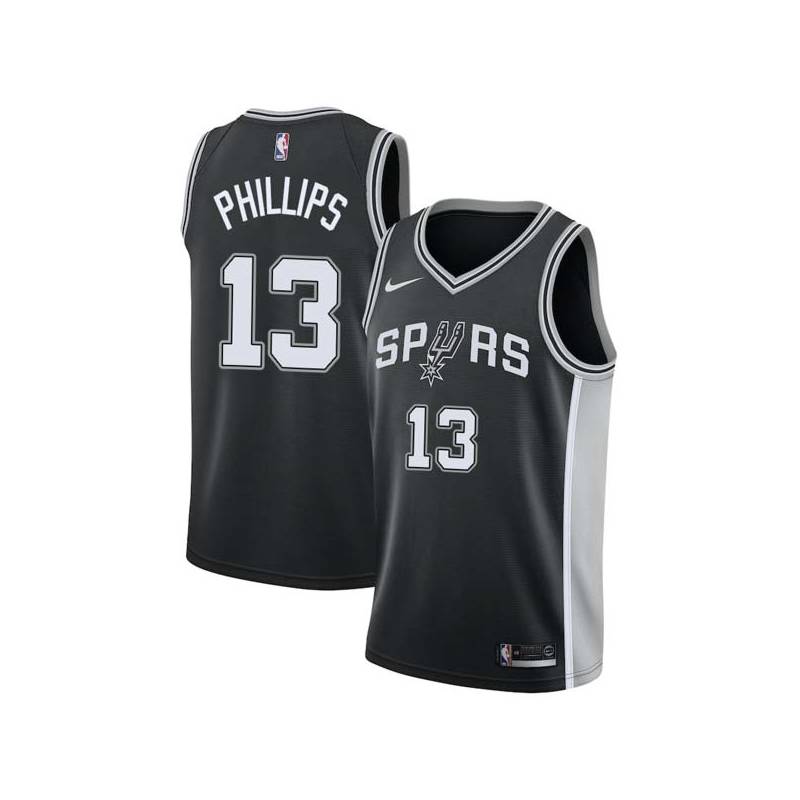 Black Gene Phillips Twill Basketball Jersey -Spurs #13 Phillips Twill Jerseys, FREE SHIPPING