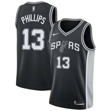 Black Gene Phillips Twill Basketball Jersey -Spurs #13 Phillips Twill Jerseys, FREE SHIPPING