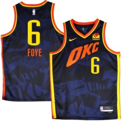 Thunder #6 Randy Foye 2023-24City Navy Jersey with Love's sponsor patch