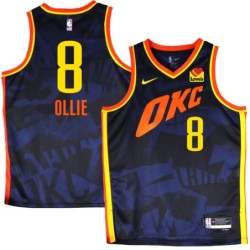 Thunder #8 Kevin Ollie 2023-24City Navy Jersey with Love's sponsor patch