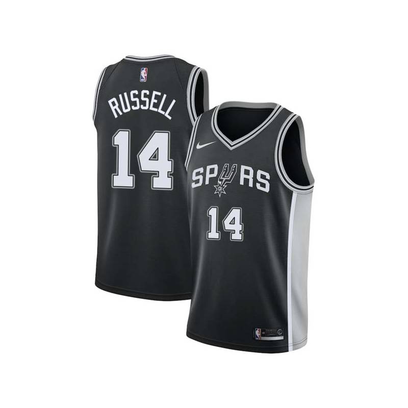 Black Rubin Russell Twill Basketball Jersey -Spurs #14 Russell Twill Jerseys, FREE SHIPPING