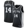 Black Rubin Russell Twill Basketball Jersey -Spurs #14 Russell Twill Jerseys, FREE SHIPPING