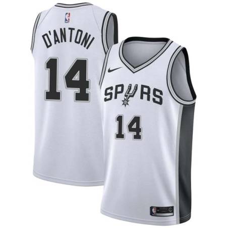 White Mike D'Antoni Twill Basketball Jersey -Spurs #14 D'Antoni Twill Jerseys, FREE SHIPPING