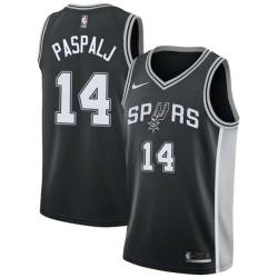 Black Zarko Paspalj Twill Basketball Jersey -Spurs #14 Paspalj Twill Jerseys, FREE SHIPPING