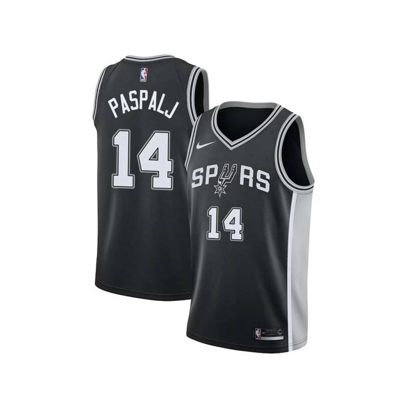 Black Zarko Paspalj Twill Basketball Jersey -Spurs #14 Paspalj Twill Jerseys, FREE SHIPPING