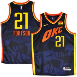 Thunder #21 Danny Fortson 2023-24City Navy Jersey with Love's sponsor patch