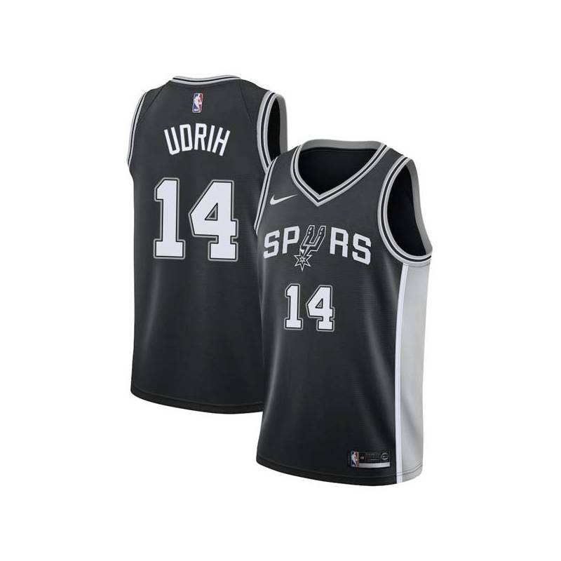 Black Beno Udrih Twill Basketball Jersey -Spurs #14 Udrih Twill Jerseys, FREE SHIPPING