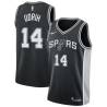 Black Beno Udrih Twill Basketball Jersey -Spurs #14 Udrih Twill Jerseys, FREE SHIPPING