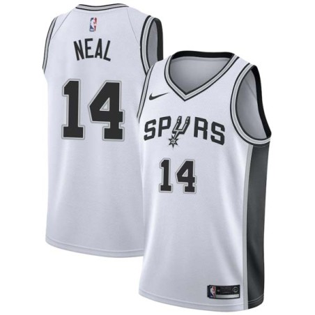 White Gary Neal Twill Basketball Jersey -Spurs #14 Neal Twill Jerseys, FREE SHIPPING