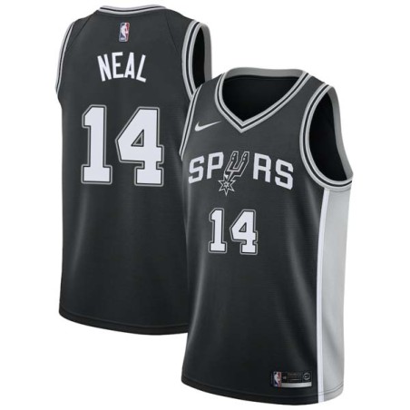 Black Gary Neal Twill Basketball Jersey -Spurs #14 Neal Twill Jerseys, FREE SHIPPING