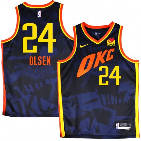 Thunder #24 Bud Olsen 2023-24City Navy Jersey with Love's sponsor patch