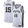 White Dennis Holman Twill Basketball Jersey -Spurs #15 Holman Twill Jerseys, FREE SHIPPING