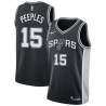 Black George Peeples Twill Basketball Jersey -Spurs #15 Peeples Twill Jerseys, FREE SHIPPING