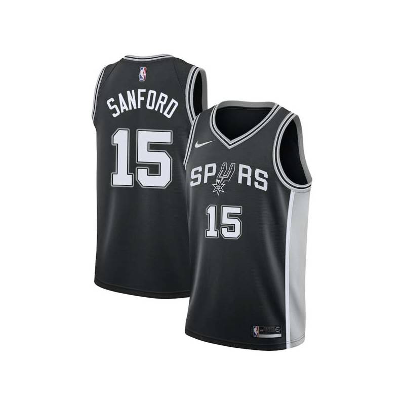 Black Ron Sanford Twill Basketball Jersey -Spurs #15 Sanford Twill Jerseys, FREE SHIPPING