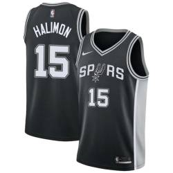 Black Shaler Halimon Twill Basketball Jersey -Spurs #15 Halimon Twill Jerseys, FREE SHIPPING