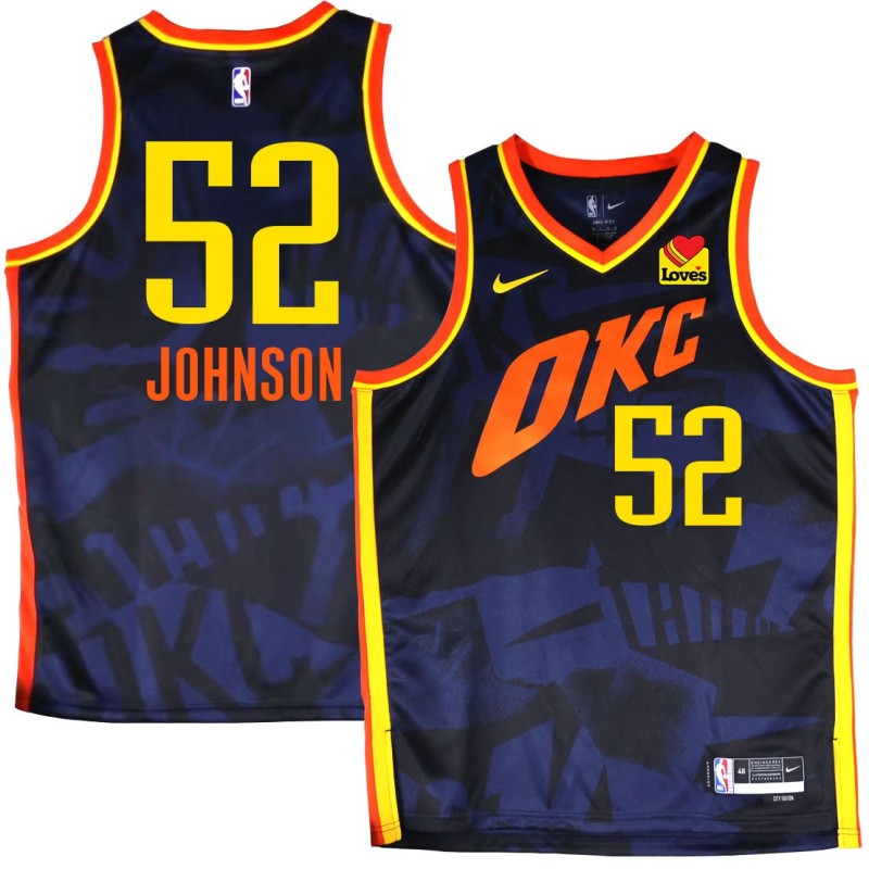 Thunder #52 George Johnson 2023-24City Navy Jersey with Love's sponsor patch