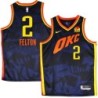 Thunder #2 Raymond Felton 2023-24City Navy Jersey with Love's sponsor patch