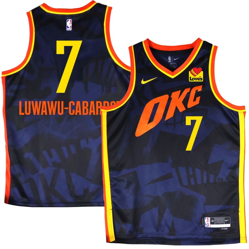 Thunder #7 Timothé Luwawu-Cabarrot 2023-24City Navy Jersey with Love's sponsor patch