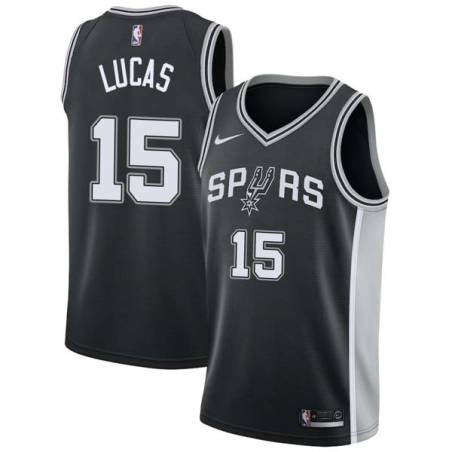 Black John Lucas Twill Basketball Jersey -Spurs #15 Lucas Twill Jerseys, FREE SHIPPING