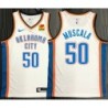 Thunder #50 Mike Muscala White Jersey with LOVES Sponsor Patch