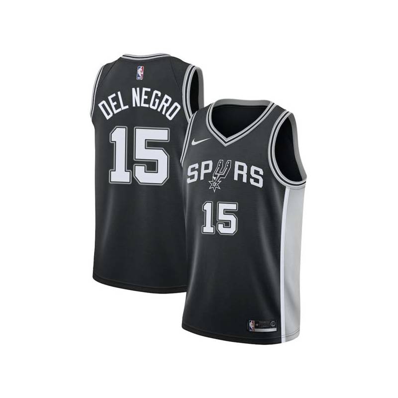 Black Vinny Del Negro Twill Basketball Jersey -Spurs #15 Del Negro Twill Jerseys, FREE SHIPPING