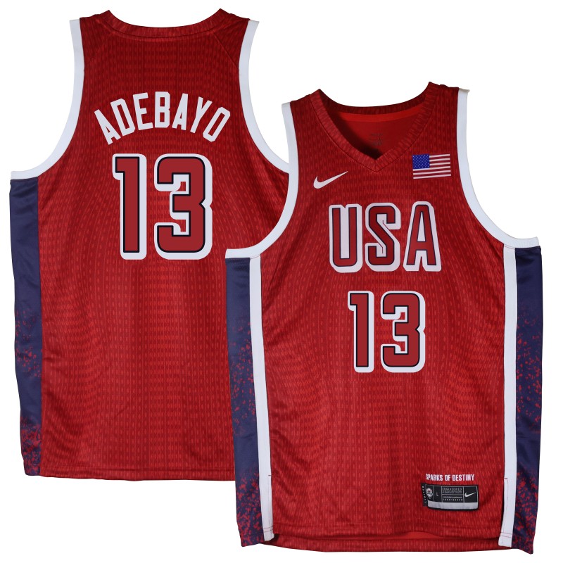 Bam Adebayo 2024 Paris Olympic USA Team Red Jersey #13