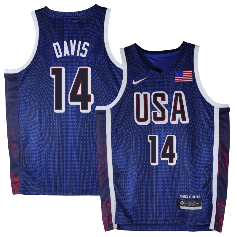 Anthony Davis 2024 Paris Olympic USA Team Navy Jersey #14