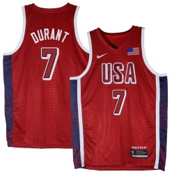 Kevin Durant 2024 Paris Olympic USA Team Red Jersey #7