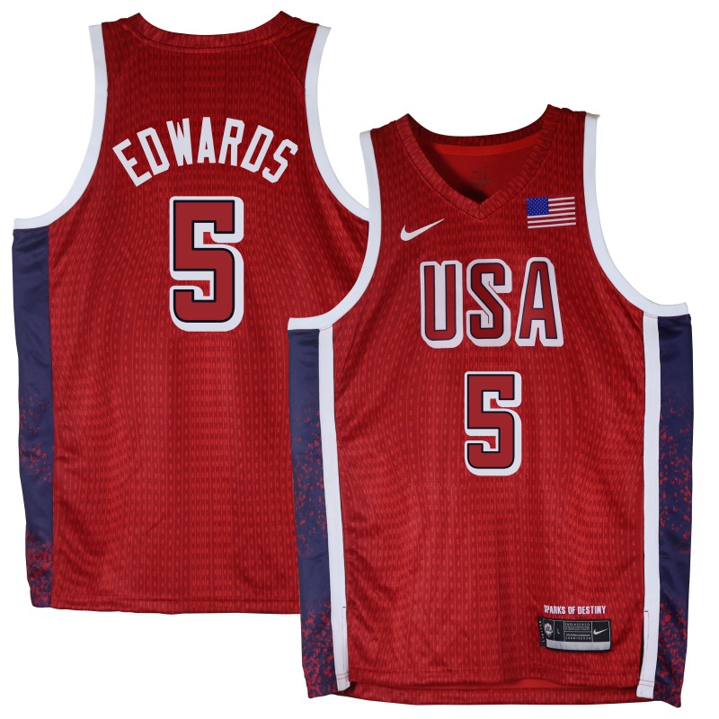 Anthony Edwards 2024 Paris Olympic USA Team Red Jersey #5