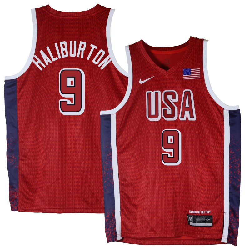 Tyrese Haliburton 2024 Paris Olympic USA Team Red Jersey #9