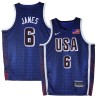 LeBron James 2024 Paris Olympic USA Team Navy Jersey #6