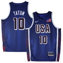 Jayson Tatum 2024 Paris Olympic USA Team Navy Jersey #10