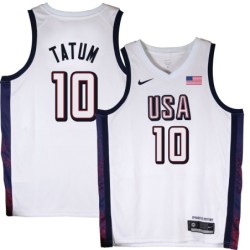 Jayson Tatum 2024 Paris Olympic USA Team White Jersey #10