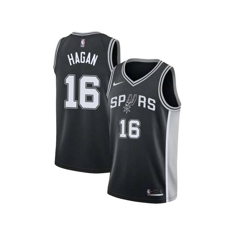 Black Cliff Hagan Twill Basketball Jersey -Spurs #16 Hagan Twill Jerseys, FREE SHIPPING