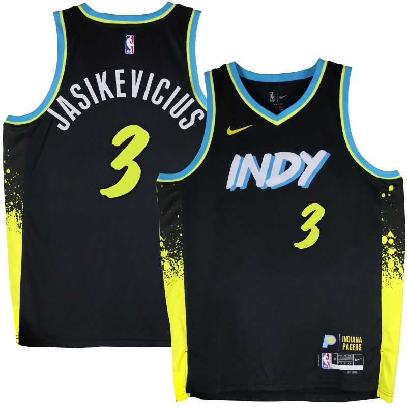 Pacers #3 Šarūnas Jasikevičius 2023-24City_Black Jersey