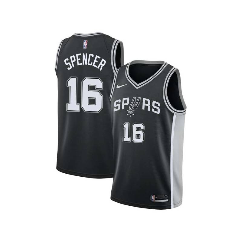 Black Felton Spencer Twill Basketball Jersey -Spurs #16 Spencer Twill Jerseys, FREE SHIPPING