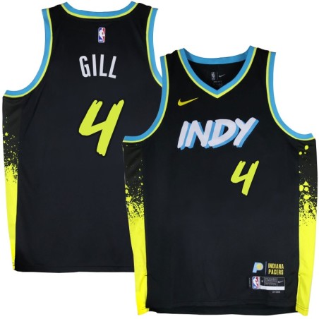 Pacers #4 Eddie Gill 2023-24City_Black Jersey