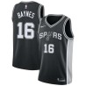 Black Aron Baynes Twill Basketball Jersey -Spurs #16 Baynes Twill Jerseys, FREE SHIPPING